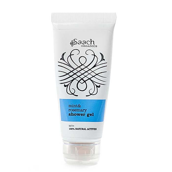 Travel Size Mint and Rosemary Shower Gel by Saach Organics